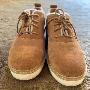 UGG Camel Suede Platform Oxfords